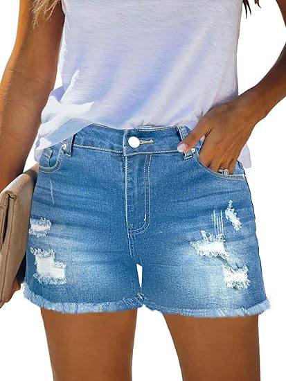 Casual Vintage Denim Shorts Hi - Shorts Denim Frayed のレビューと価格