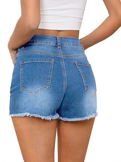Casual Vintage Denim Shorts Hi - Shorts Denim Frayed のレビューと価格
