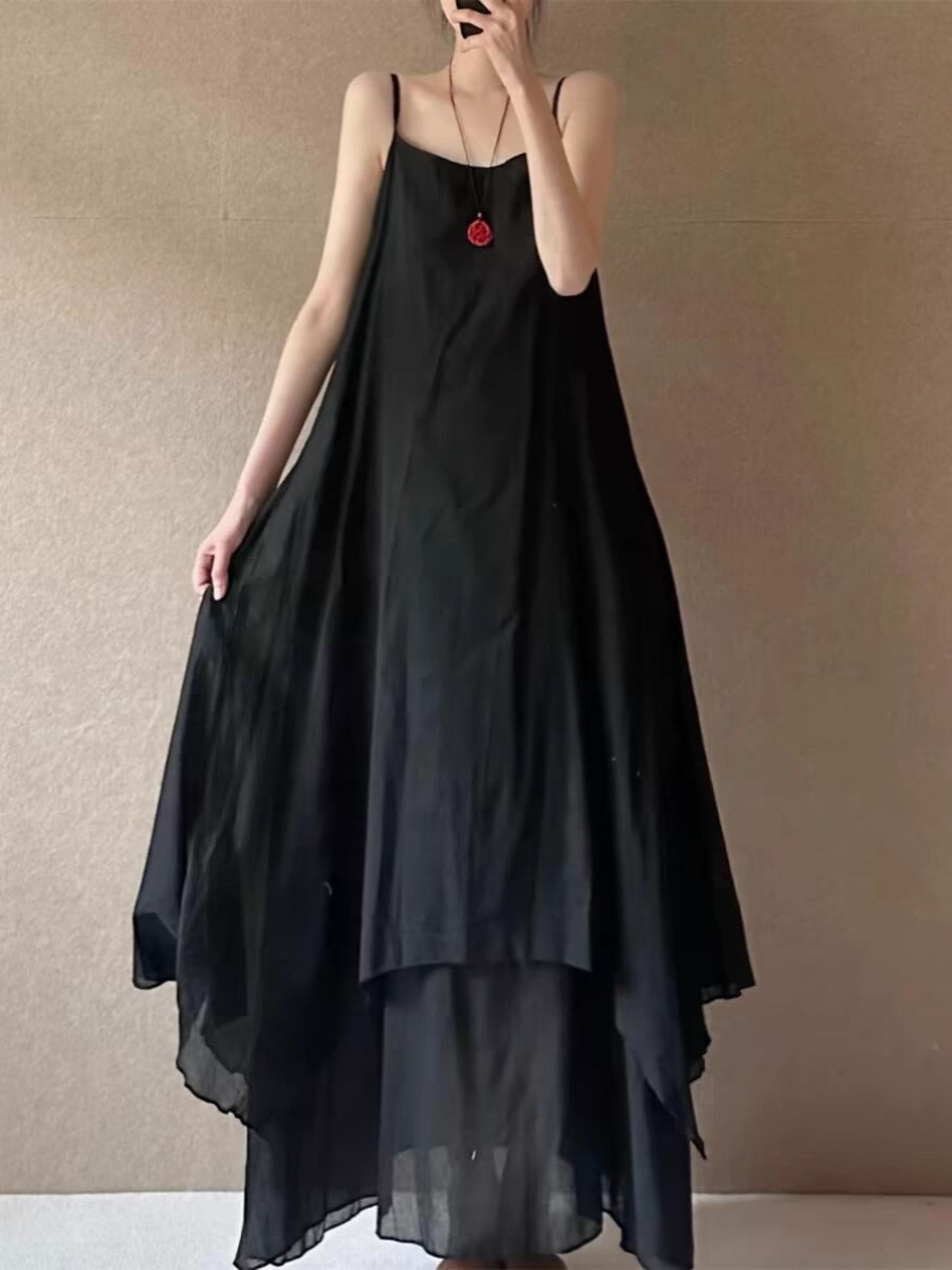 Stylish Large Size Cotton Line - Linen Dress Wrap のレビューと価格