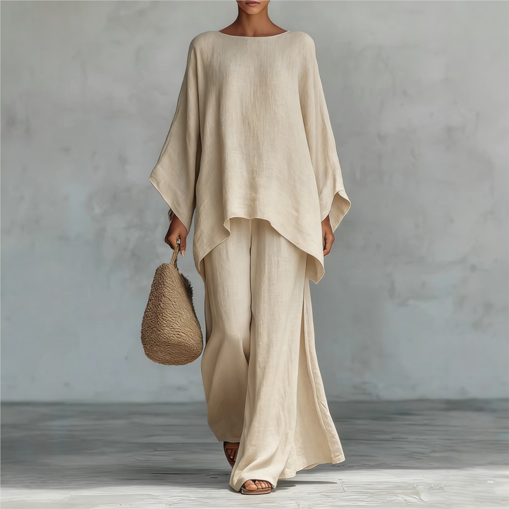 Fashion Linen Loose Long-sleev - Linen Pant Wide のレビューと価格