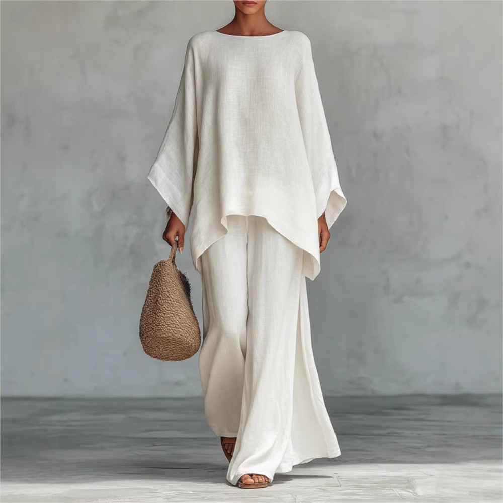 Fashion Linen Loose Long-sleev - Linen Pant Wide のレビューと価格
