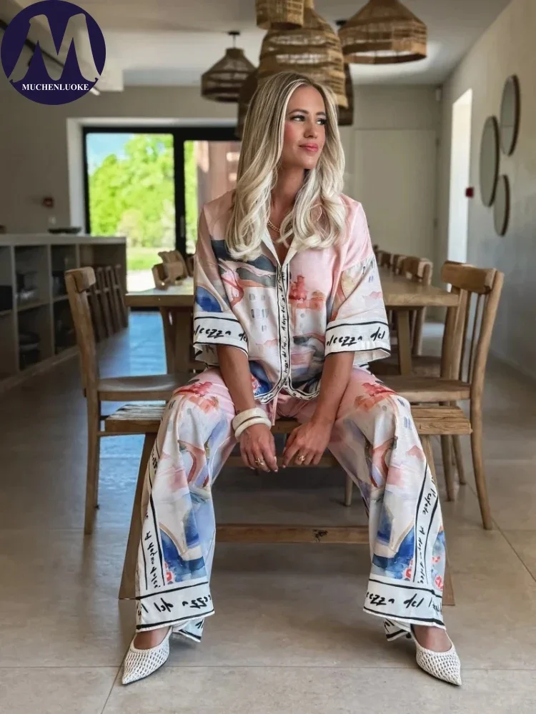 2 Pieces Set for Woman Summer  - Linen Pant Wide のレビューと価格