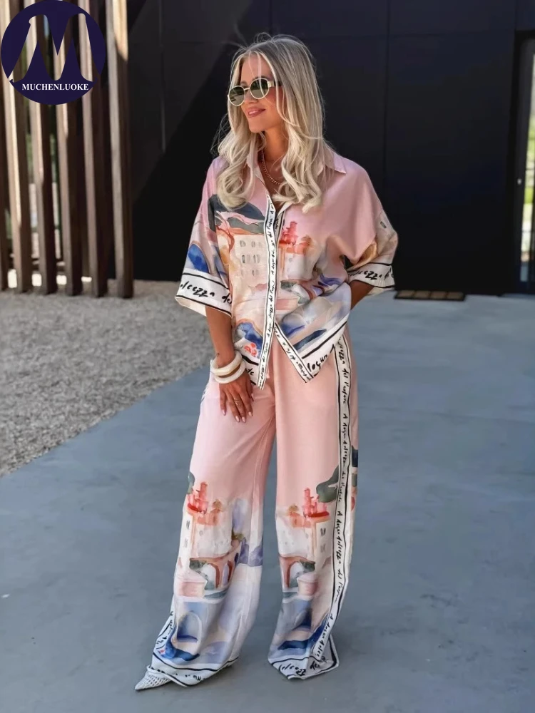 2 Pieces Set for Woman Summer  - Linen Pant Wide のレビューと価格