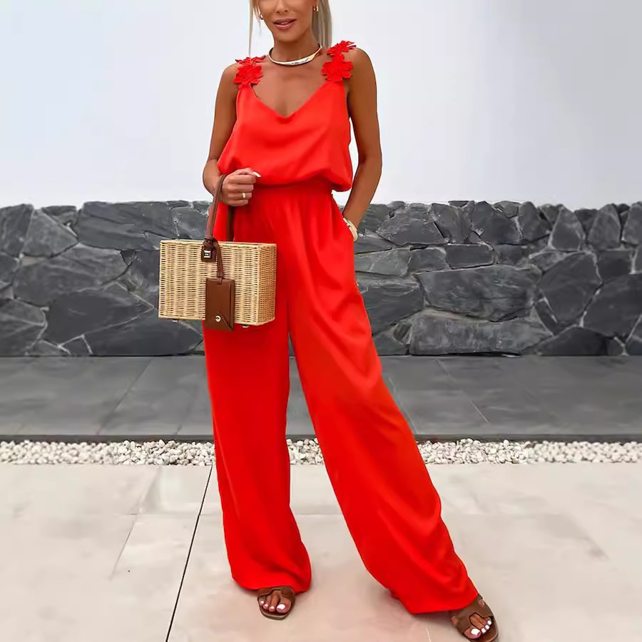 Casual Jumpsuit Strappy Sleeve - Jumpsuit Linen Relaxed のレビューと価格