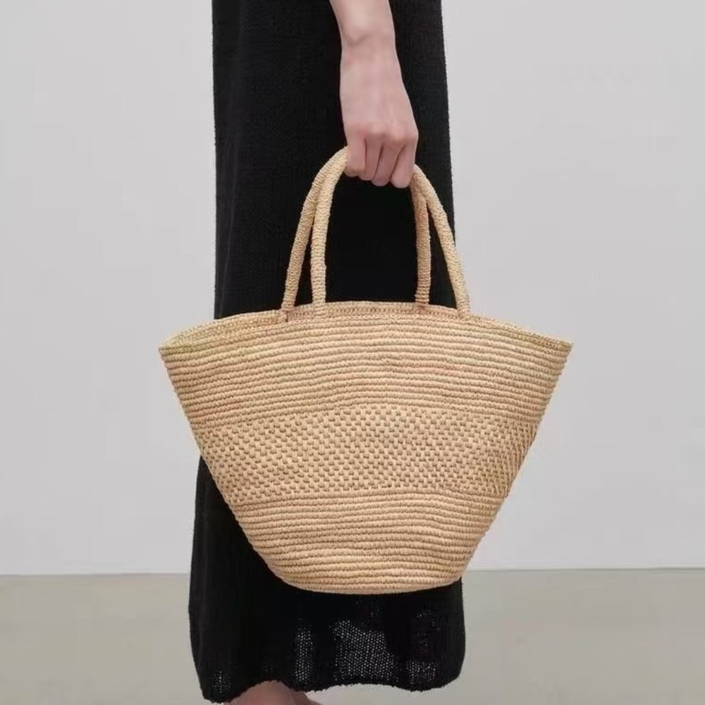 Large Capacity Raffia Straw Ba - Crochet Bag Raffia のレビューと価格