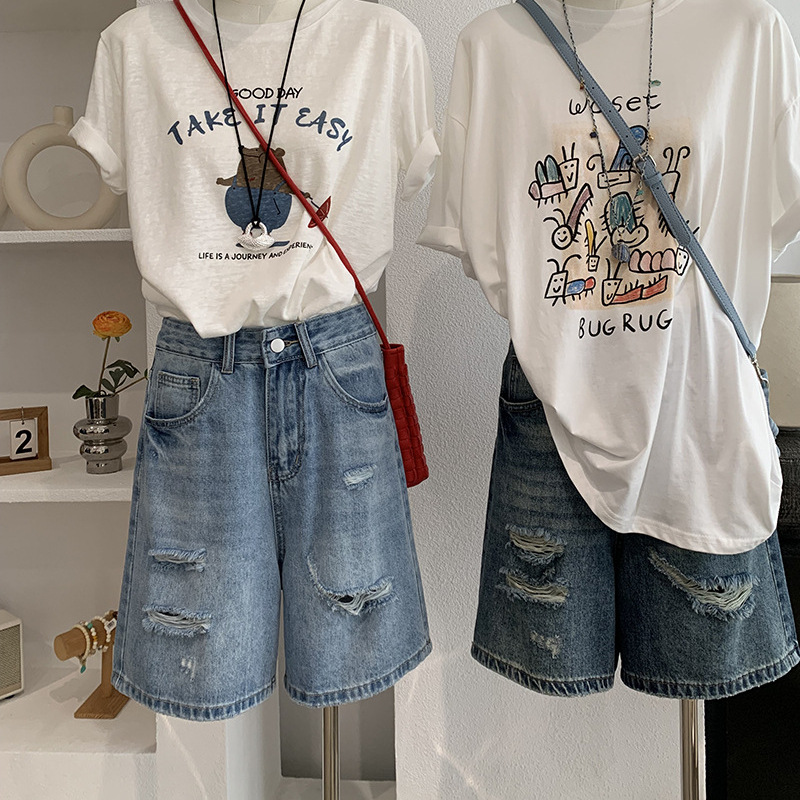 Denim Short Pant Women Jeans V - Shorts Denim Frayed のレビューと価格