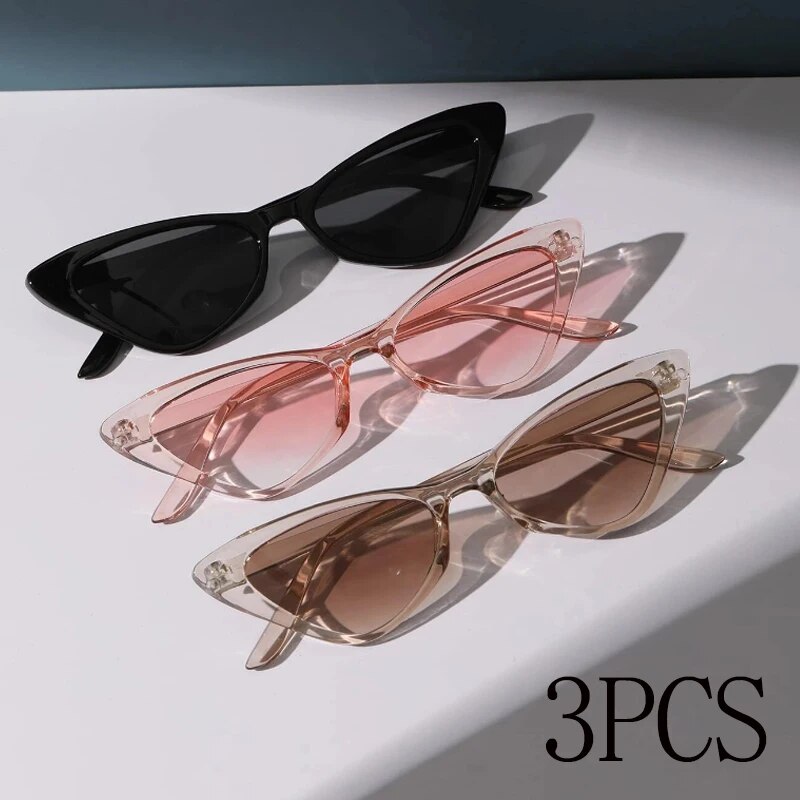 3 Pairs Per Set Small Cat Eye  - Sunglasses Cat Eye のレビューと価格