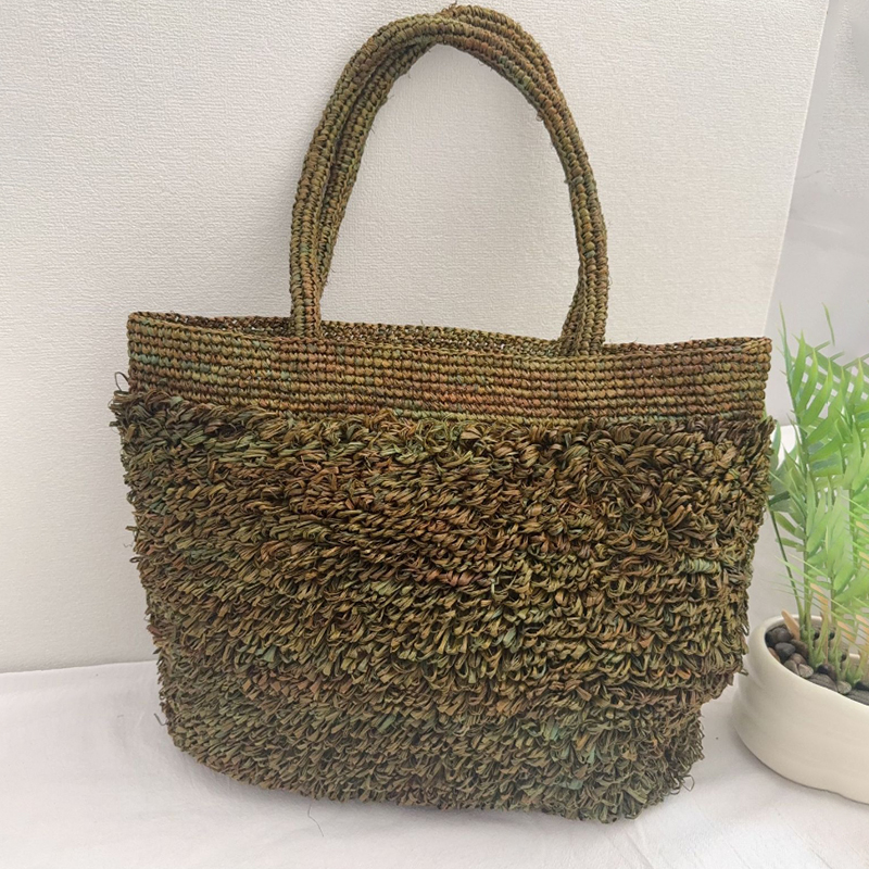 Raffia Hand-crocheted Shoulder - Crochet Bag Raffia のレビューと価格