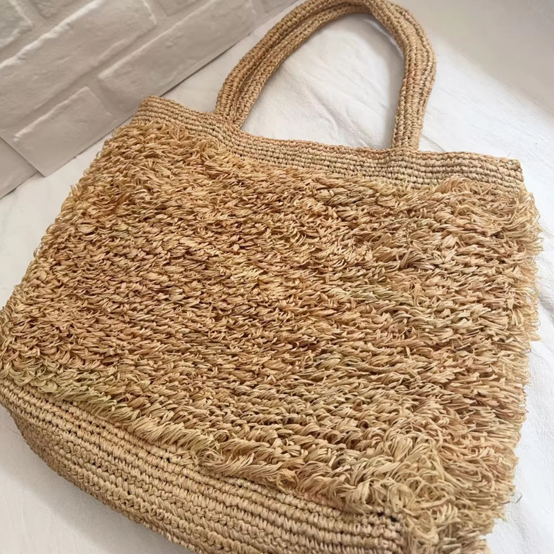 Raffia Hand-crocheted Shoulder - Crochet Bag Raffia のレビューと価格