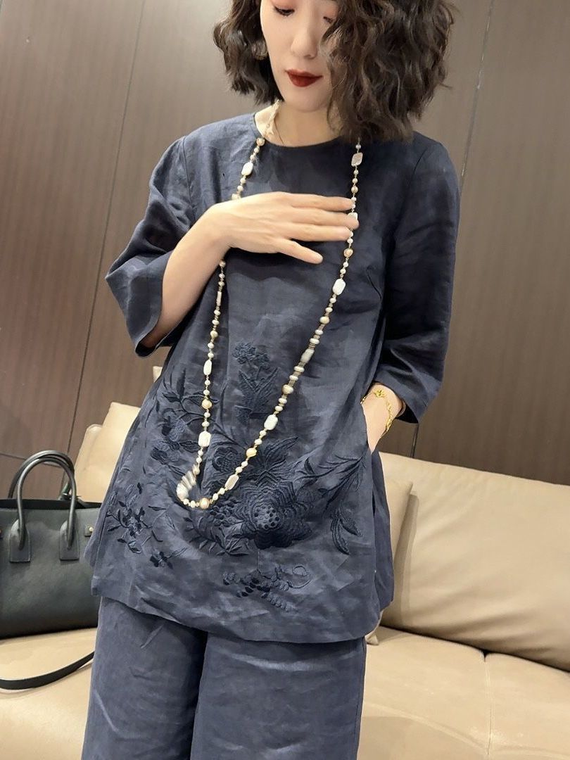 High-End Lightweight Cotton Li - Linen Pant Wide のレビューと価格
