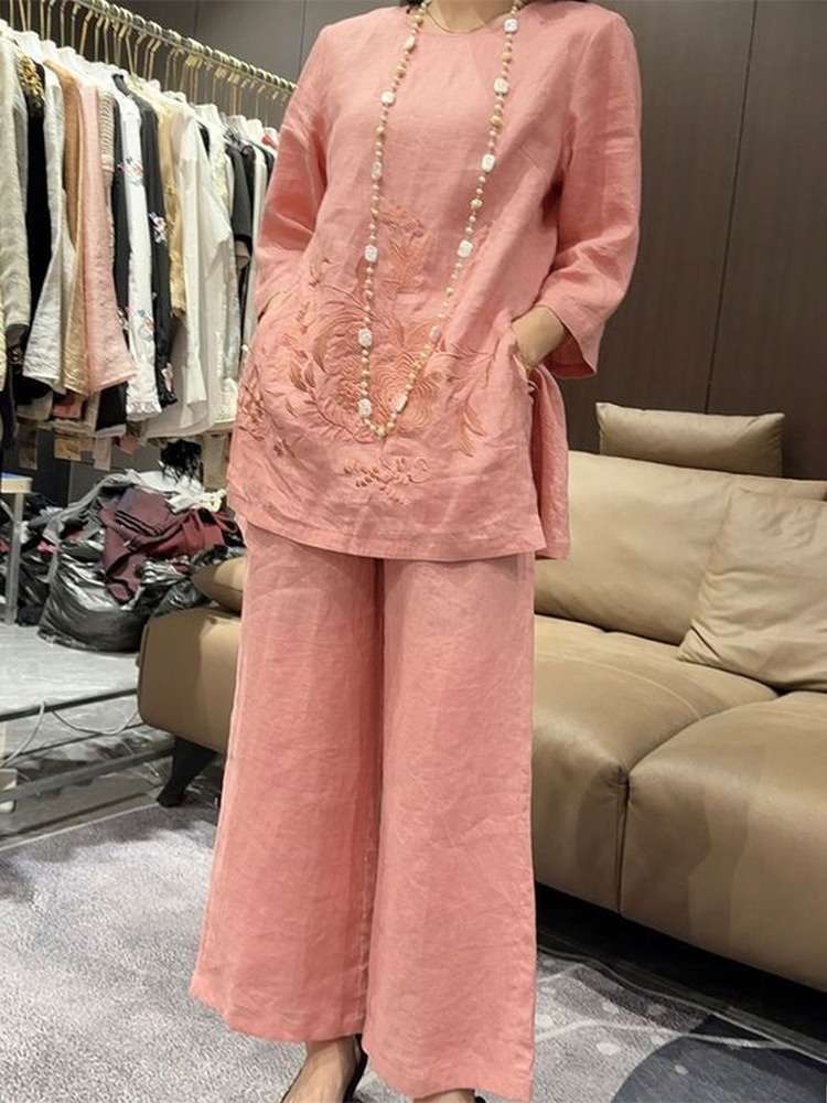 High-End Lightweight Cotton Li - Linen Pant Wide のレビューと価格