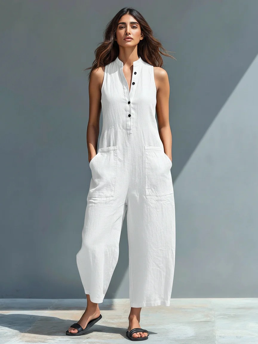 Summer Women's Clothing Sleeve - Jumpsuit Linen Relaxed のレビューと価格