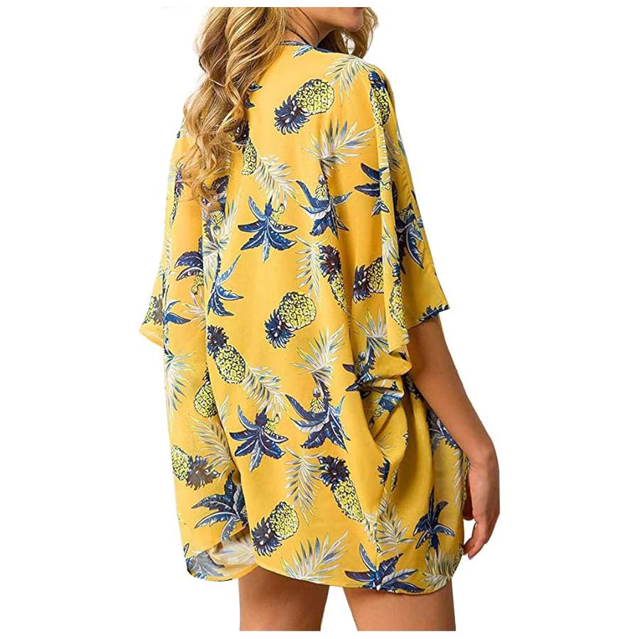 Women's Loose Sheer Chiffon Ki - Kimono Sheer Floral のレビューと価格