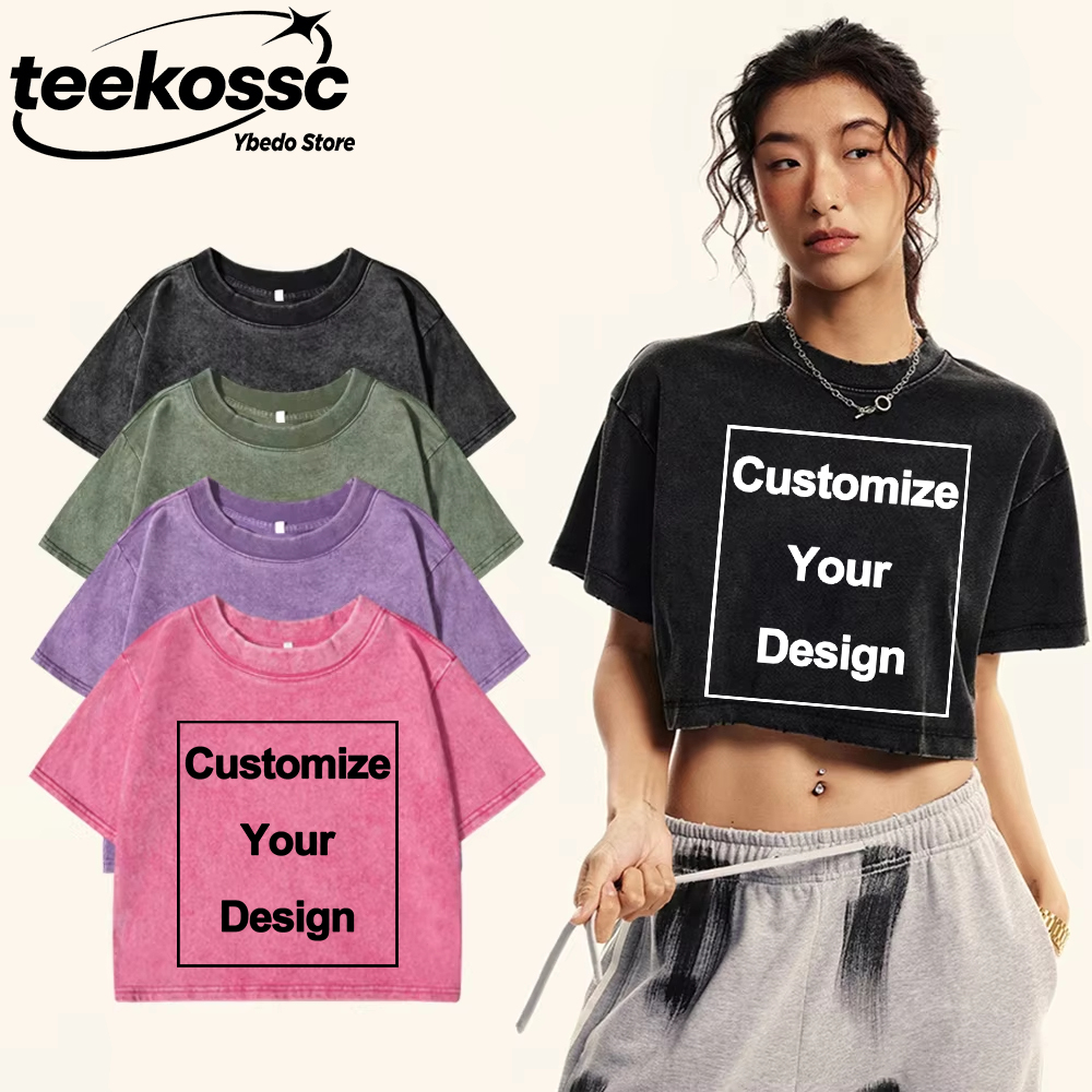 Y2k Custom Solid Washed T-Shir - Crop Top Crochet のレビューと価格