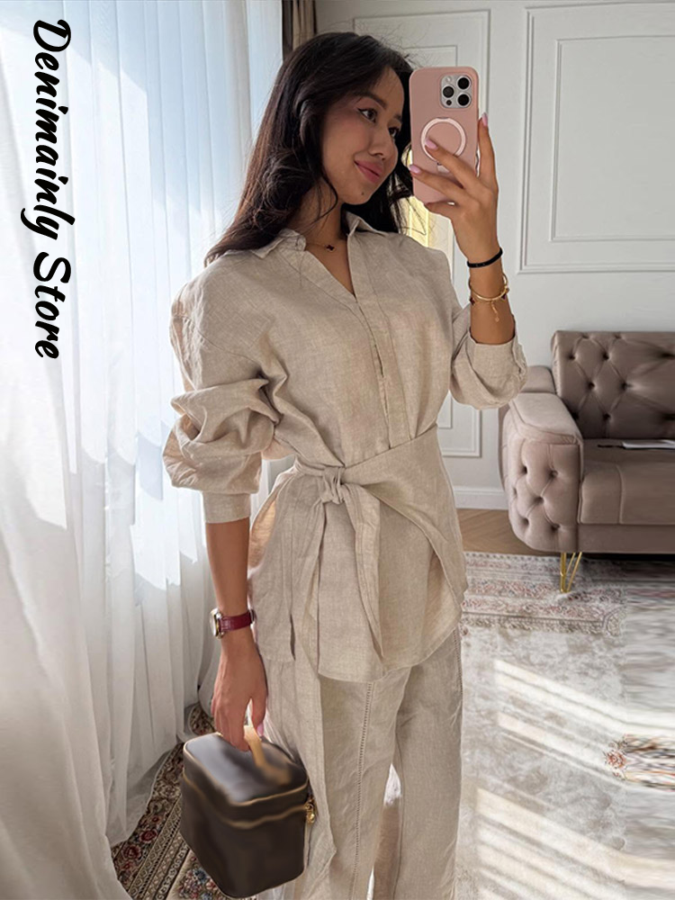 Casual Women's Linen Pants Set - Linen Pant Wide のレビューと価格