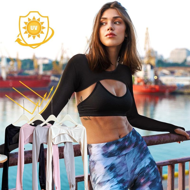Modal Ice Silk Arm Sleeves Ult - Crop Top Crochet のレビューと価格