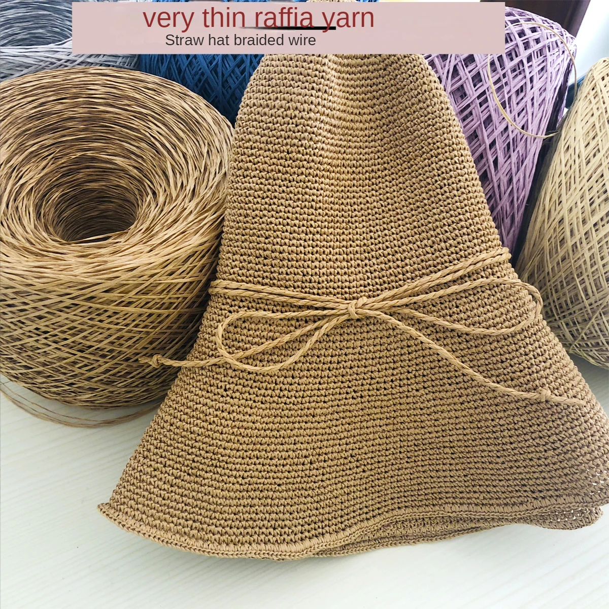 250g Thin Raffia Yarn Paper Gr - Crochet Bag Raffia のレビューと価格