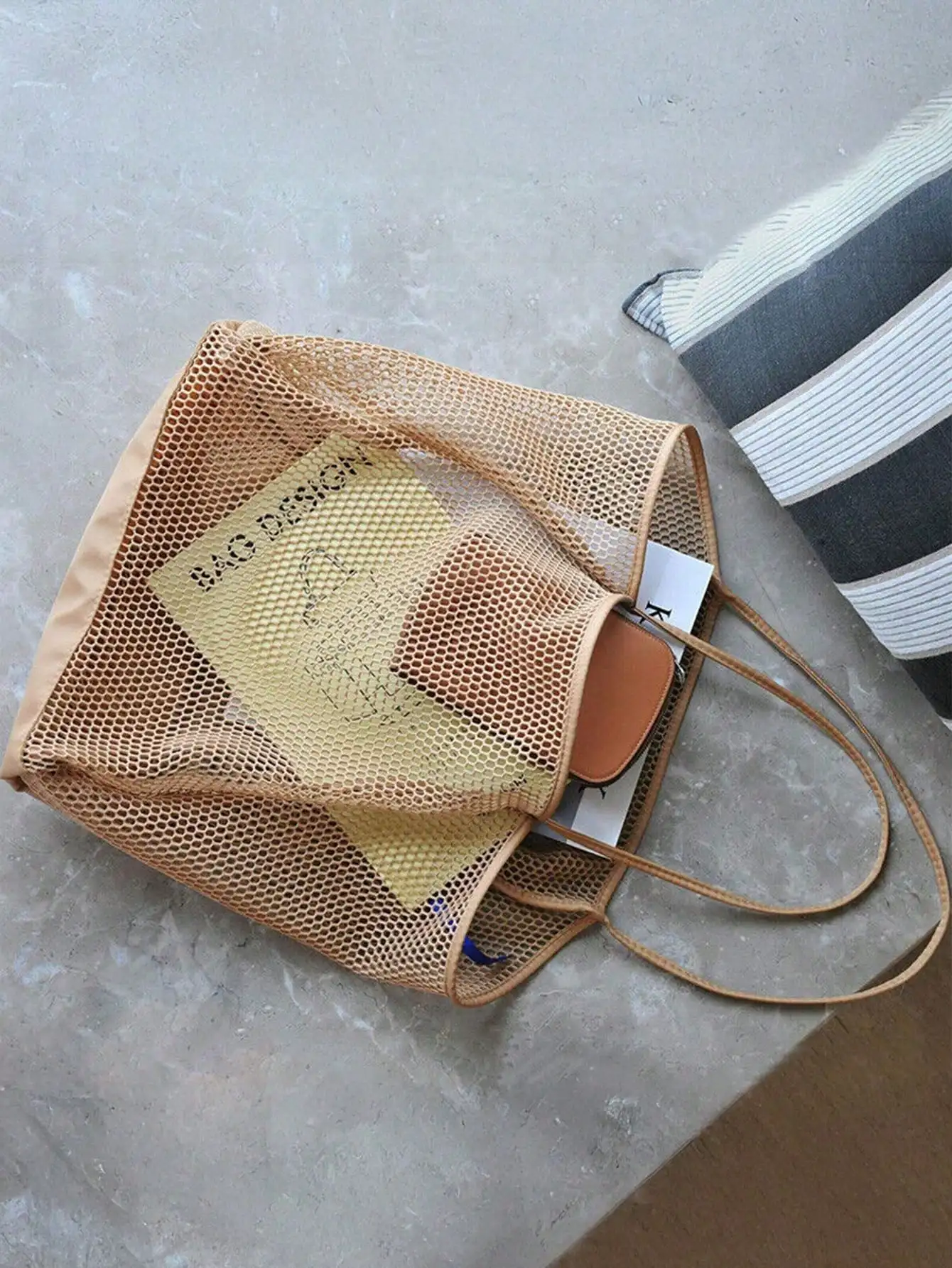 1pc Mesh Beach Tote Bag, Outdo - Tote Bag Beach のレビューと価格