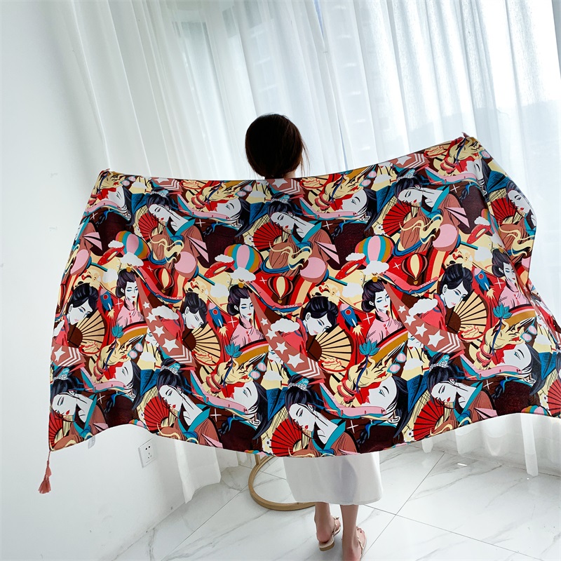 90x185cm Cotton Linen Print Su - Linen Dress Wrap のレビューと価格