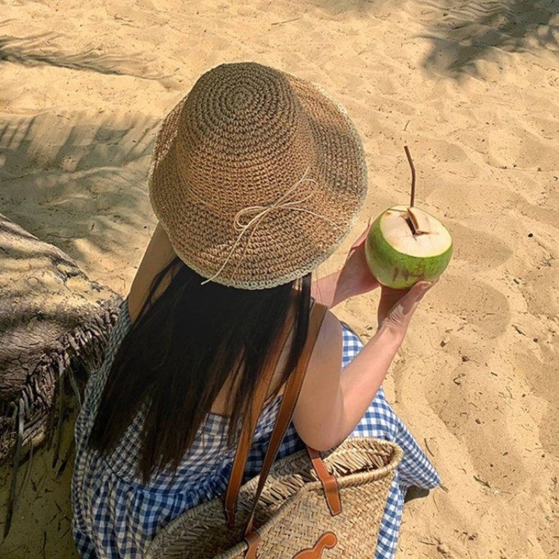 1pc Women's Summer Beach Straw - Hat Floppy Wide のレビューと価格