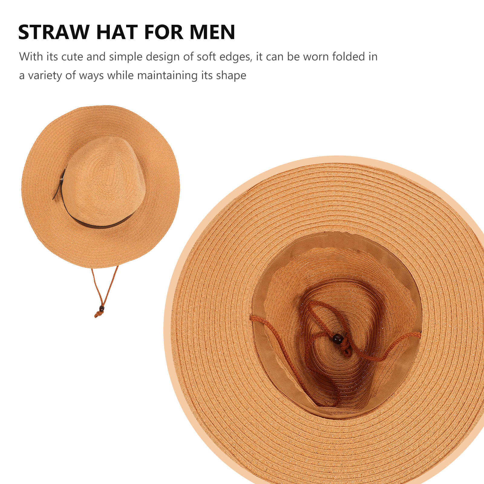 Men Wide Brim Straw Sun Hat Kh - Hat Floppy Wide のレビューと価格