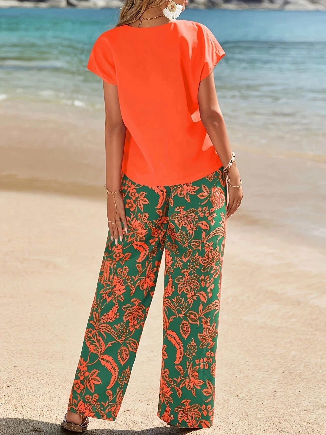 2026 Summer Women 2 Piece Outf - Romper Floral Print のレビューと価格