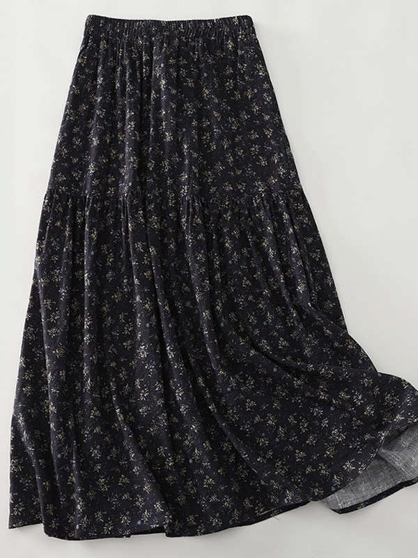 High Waist Floral Print Midi S - Midi Skirt Floral のレビューと価格