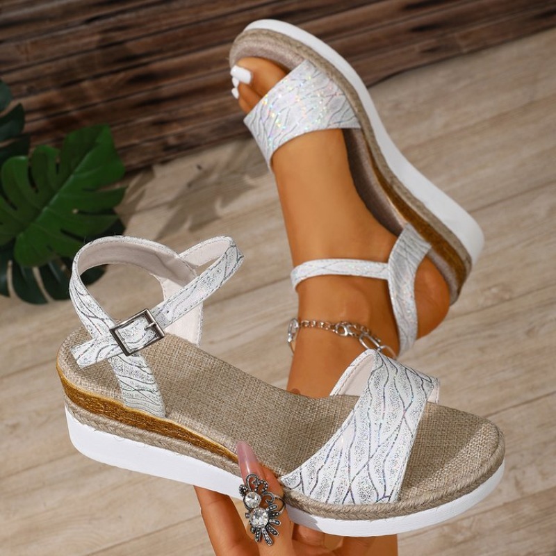 Wedge Sandals for Women White  - Wedge Espadrille Women のレビューと価格